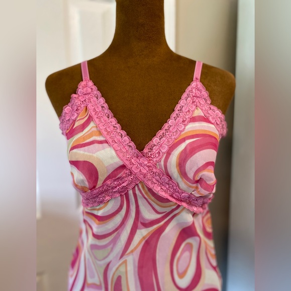 Y2K Barbie Clueless Abstract Mesh Tank Top: Lace/ Bratz/ Rave/Festival/Bimbo - Picture 3 of 9